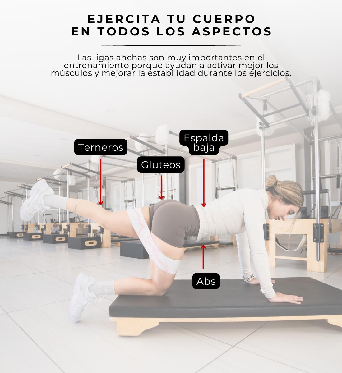 3 Pack Bandas Anchas Gym para Entrenamiento con Diseño de Mármol en Blanco Rosa y Negro