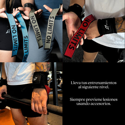 Muñequeras Straps Gym 1 Par Spike Activewear Gris