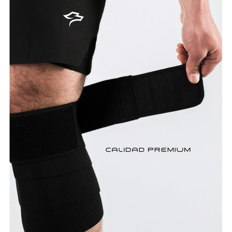 Rodilleras Elastica Venda Gym Cinta Crossfit Spike Color Negro Unitalla