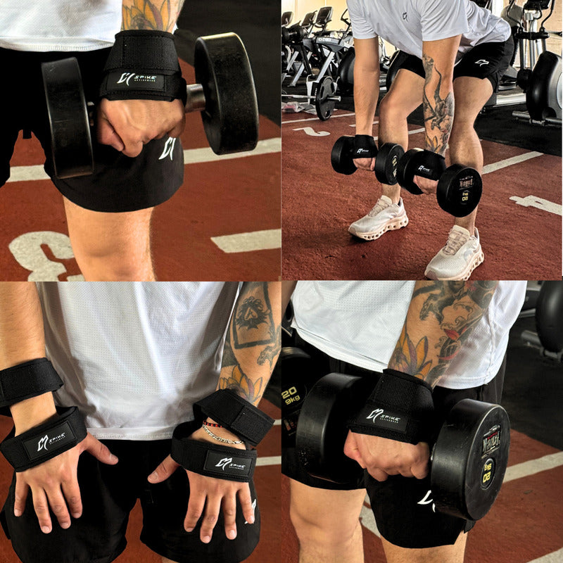 Straps 8 Para Gym Pesas Crossfit Spike Activewear Negro