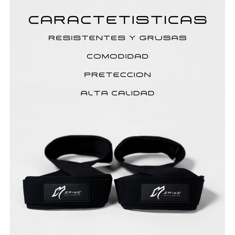 Straps 8 Para Gym Pesas Crossfit Spike Activewear Negro
