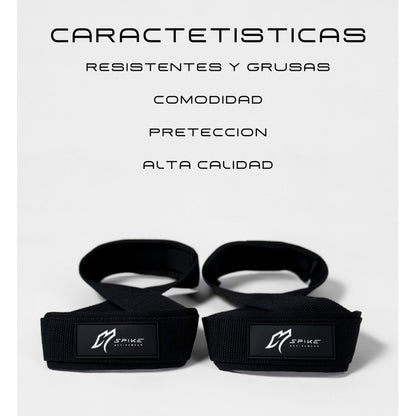 Straps 8 Para Gym Pesas Crossfit Spike Activewear Negro