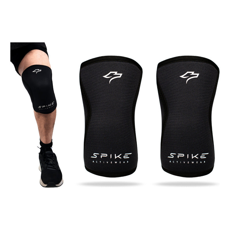 Rodilleras Neopreno 7mm Compresion Crossfit Gym Spike Color Negro Talla Xl