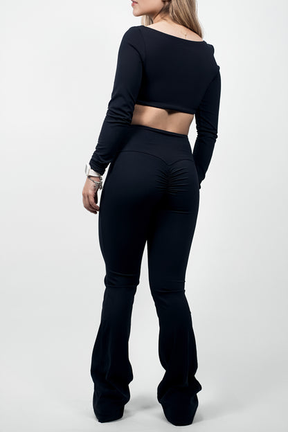 AURA TOP MANGA LARGA NEGRO