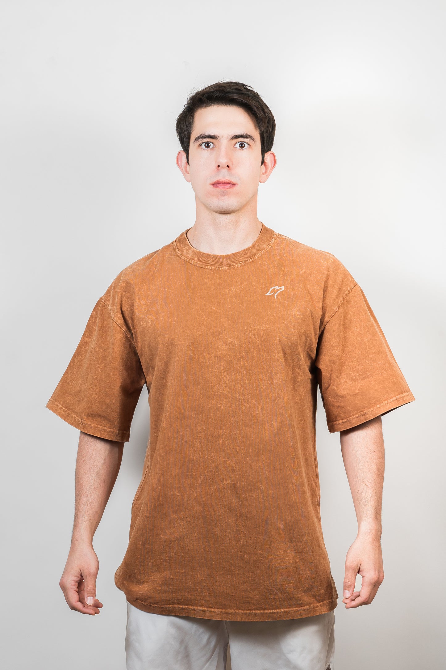 Playera Oversized Deslavada Cafe