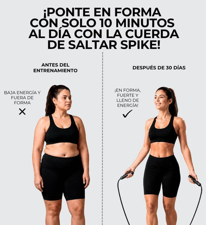 Cuerda Para Saltar Ajustable Cardio Fitness y Entrenamiento Funcional Ideal para Sesiones de Saltos y Rutinas de Ejercicios Spike Activewear