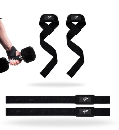 Correas de Levantamiento Negro Straps Gym  Ergonómicas para Entrenamiento Intenso y Comodidad Máxima Spike Activewear